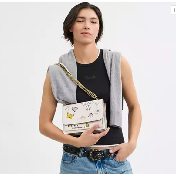 Coach Klare Crossbody Bag With Sketch Print In Chalk Multi Leather CAK15 NWT - Picture 7 of 14